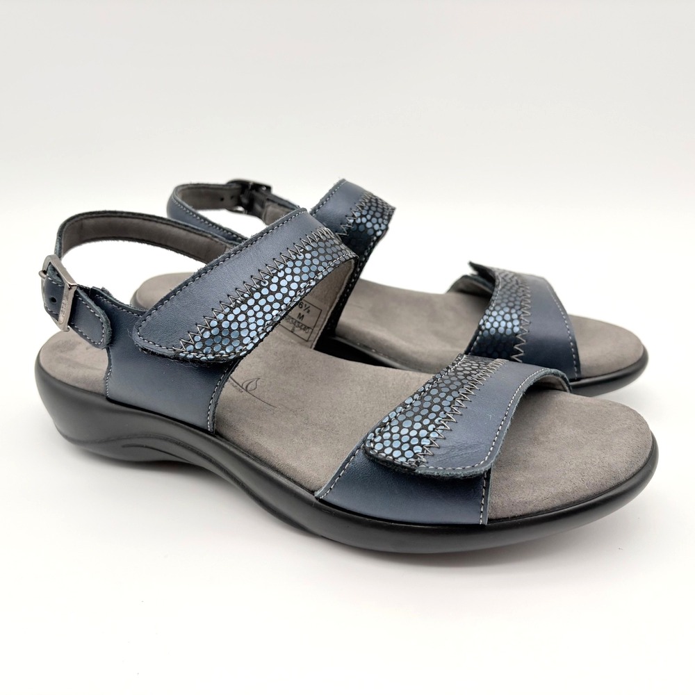 SAS Nudu Heel Strap Sandals Womens Size 6.5M Blue Leather